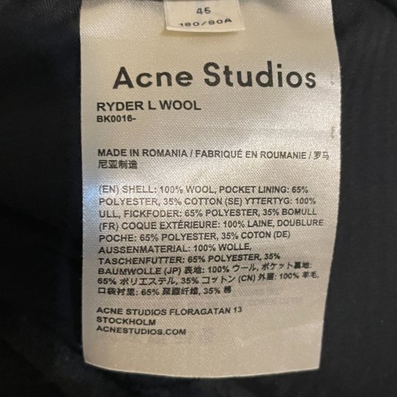 Acne Studios Men's Ryder Wool Trousers / US 30 / EU 46 - Picture 12 of 13